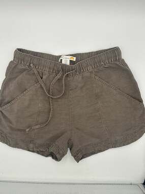 L&C California Linen Blend Drawstring Shorts Women's XS Brown